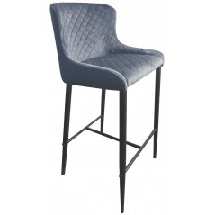 CH ALPHA VELVET GREY BAR STOOL